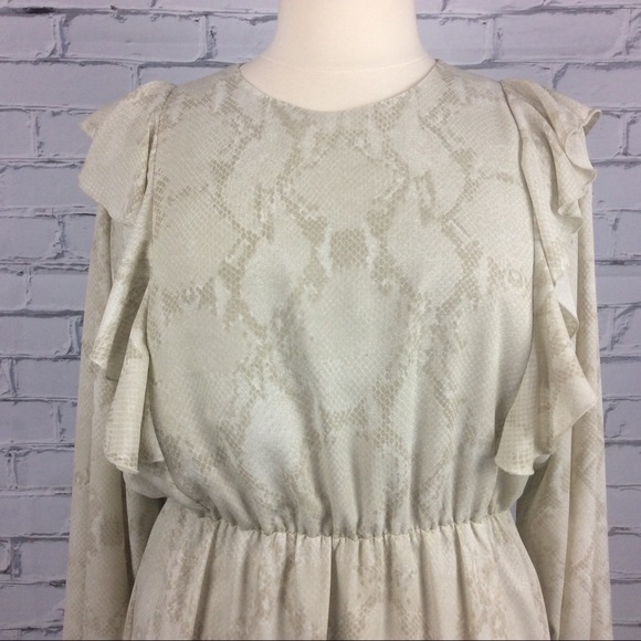 Banana Republic Ruffle Snake Print Dress, Size XL - Picture 2 of 12